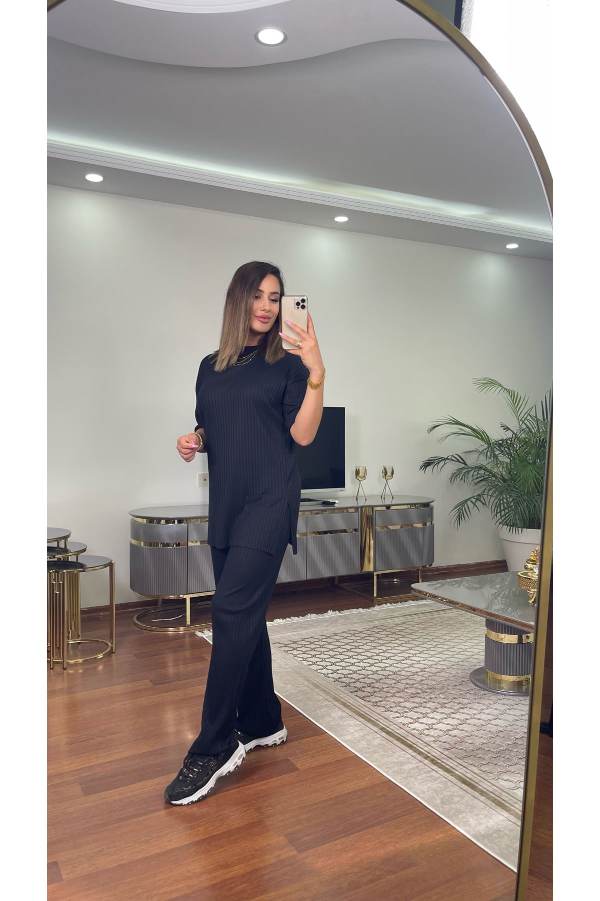 fitilli takım- siyah