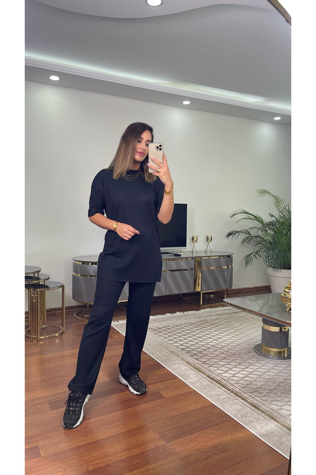 fitilli takım- siyah