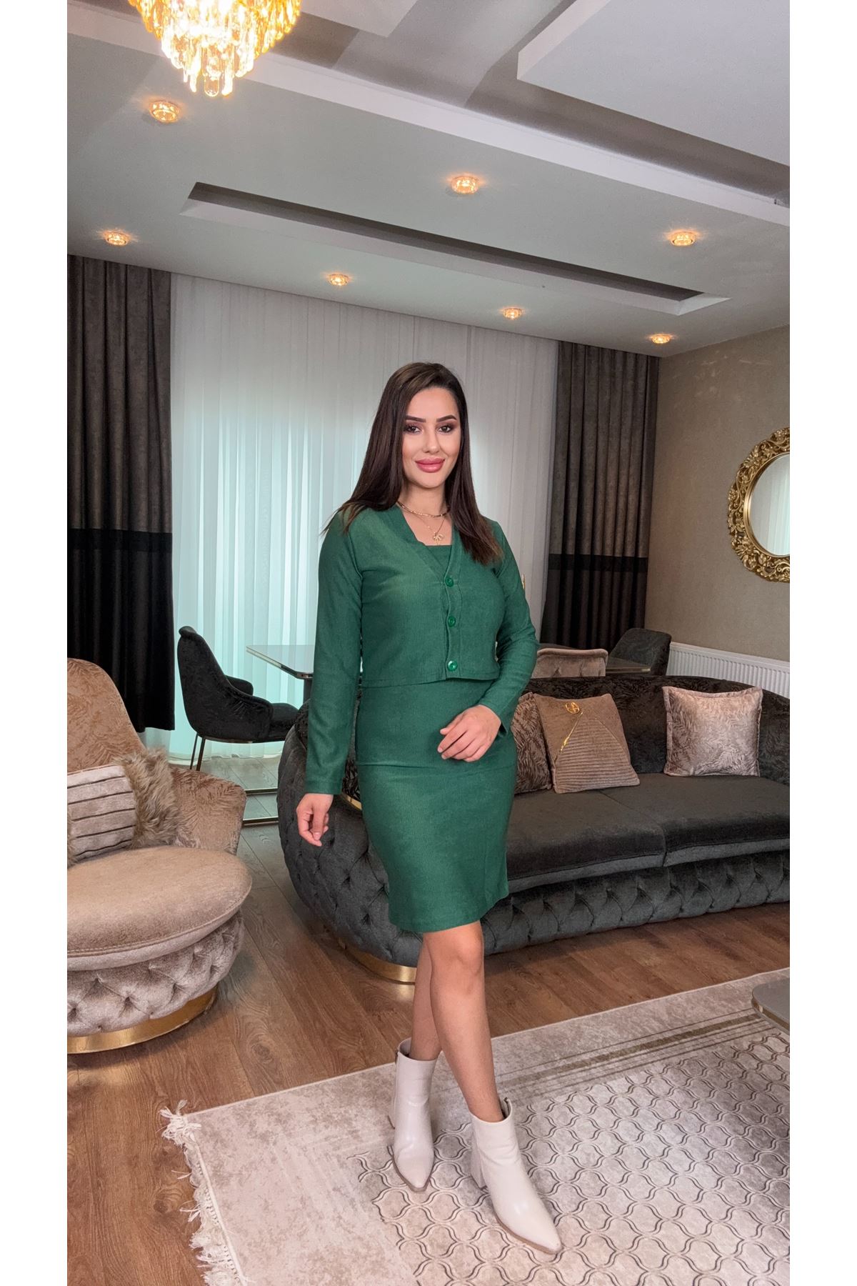 ELBİSELİ İKİLİ TAKIM - YEŞİL