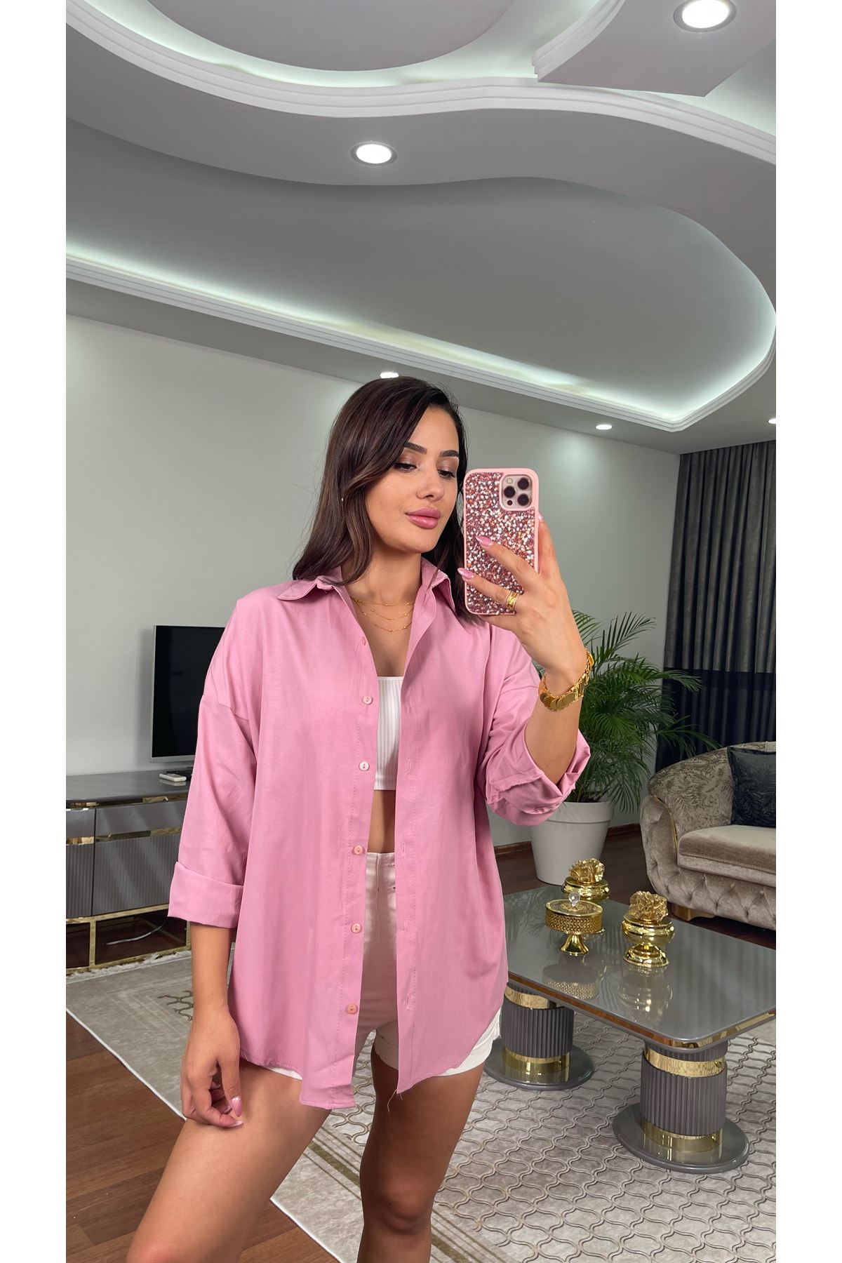 terikoton gömlek-pudra