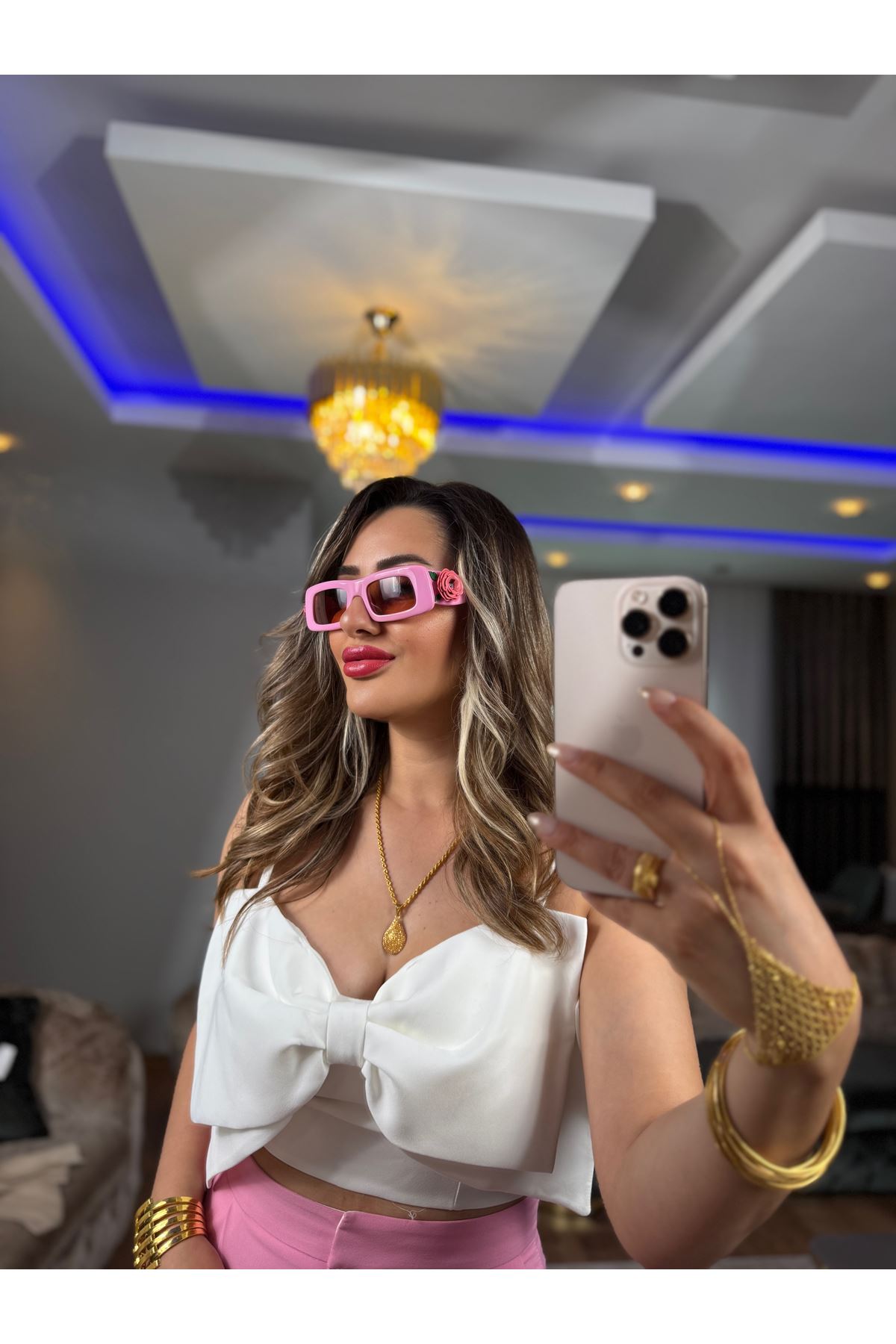 miss cix önü fiyonklu bluz-beyaz