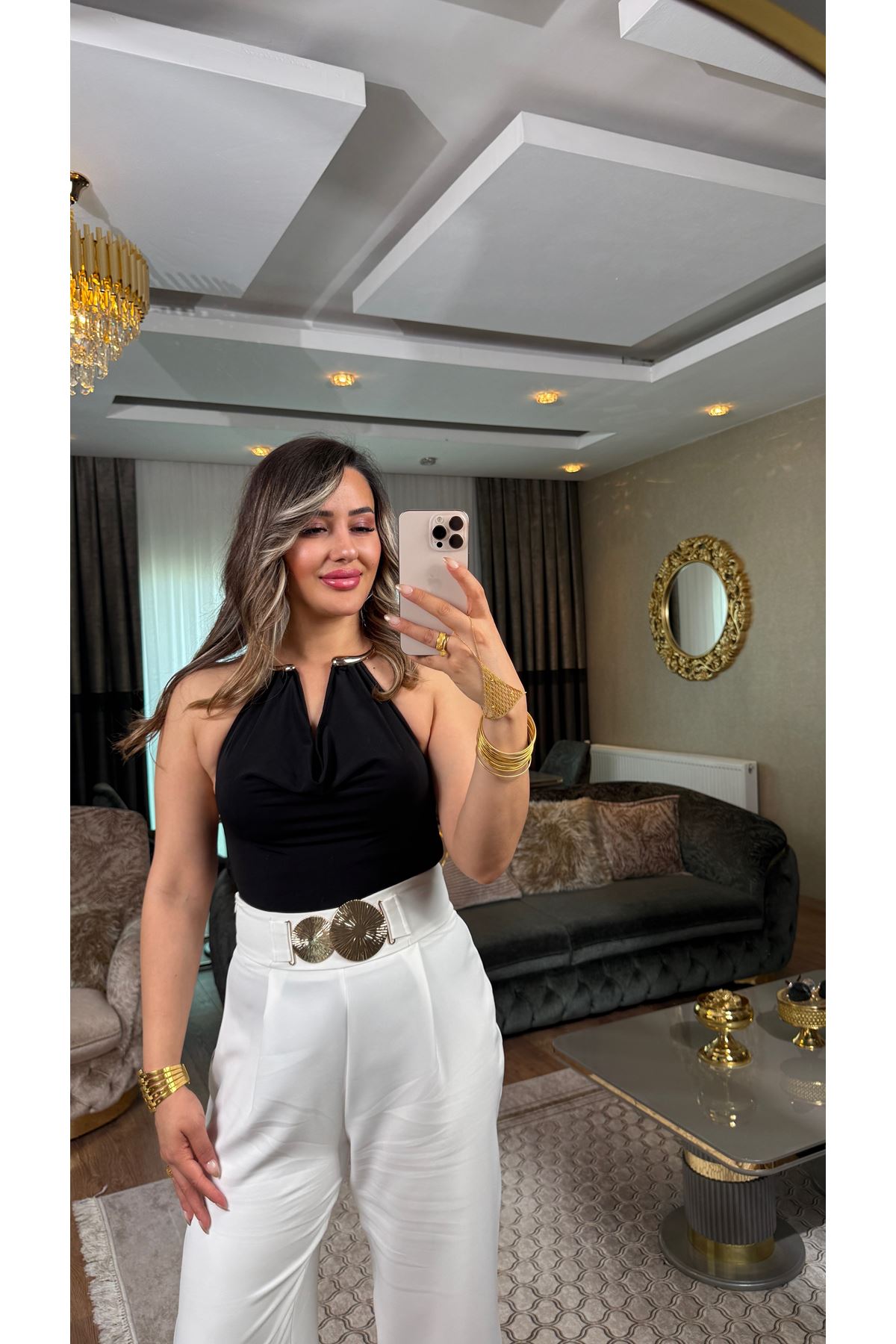 Quzu kolye detay bodysuit-siyah