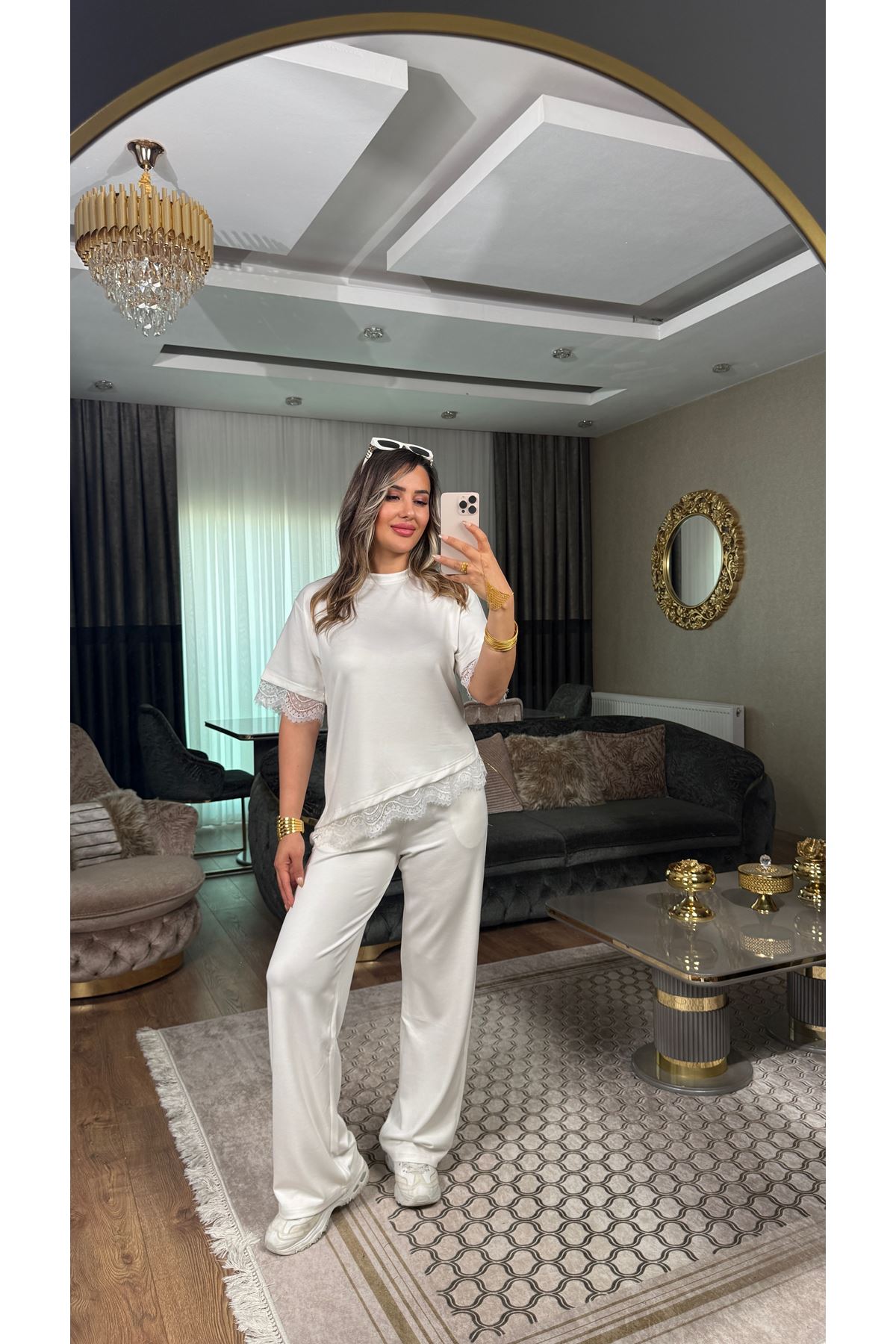 oysho dantel detay kadın ikili takım-ekru