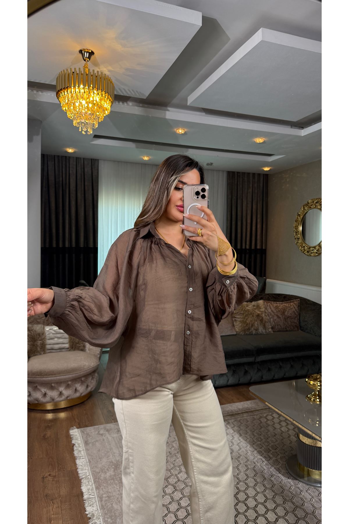 msperry oversize gömlek-acıkahve