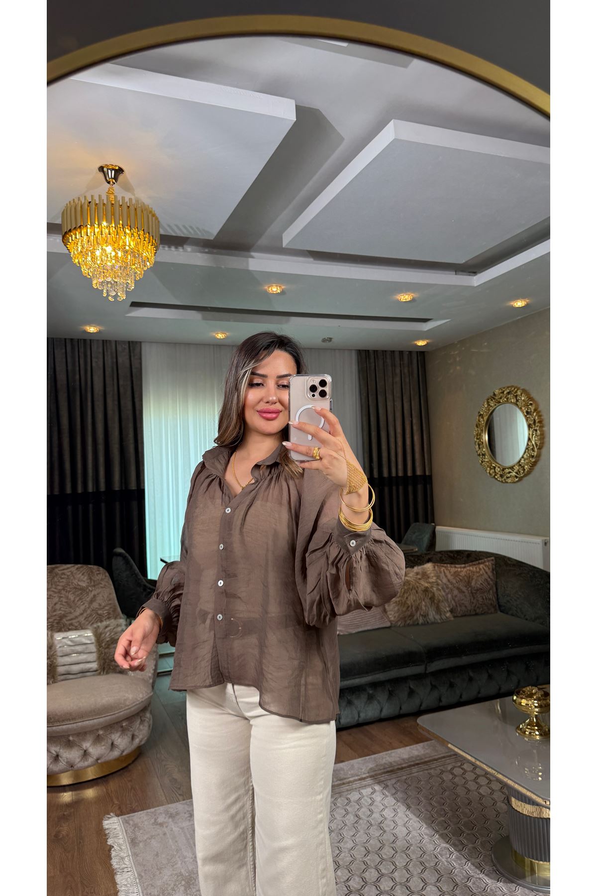 msperry oversize gömlek-acıkahve