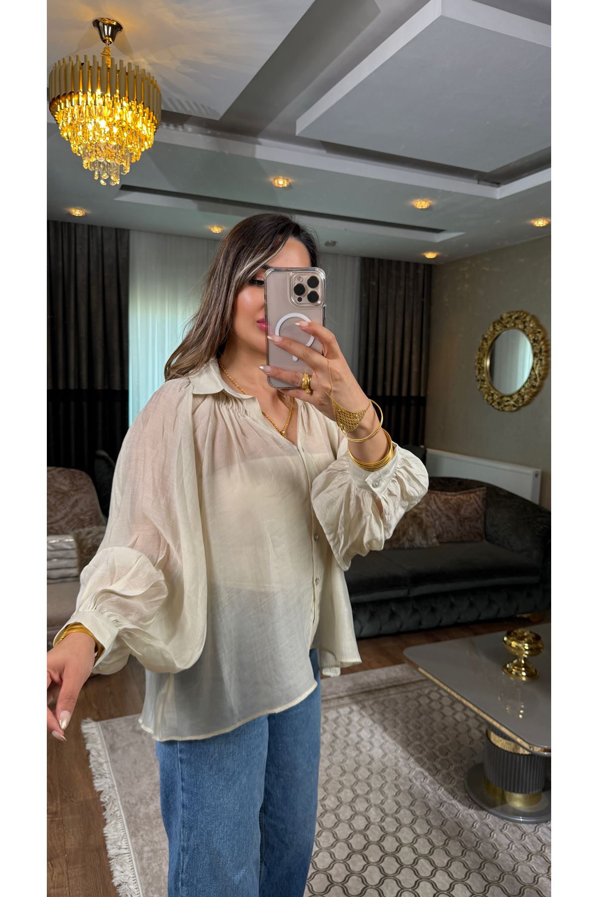 msperry oversize gömlek-taş