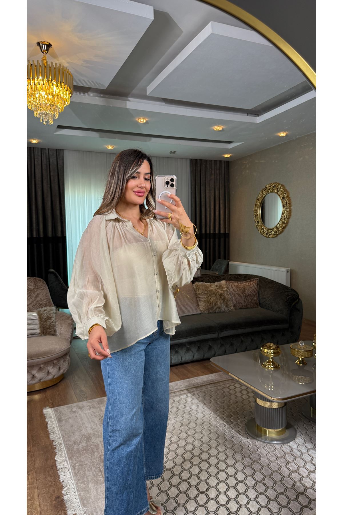 msperry oversize gömlek-taş