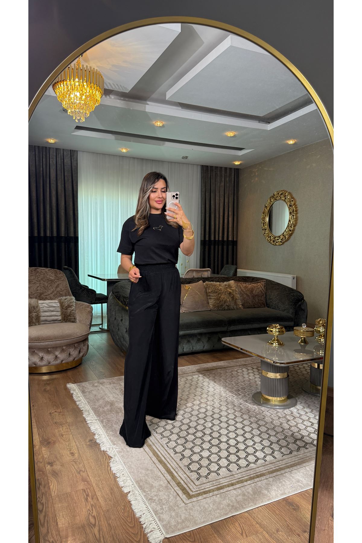 msperry beli lastikli pantolon-siyah