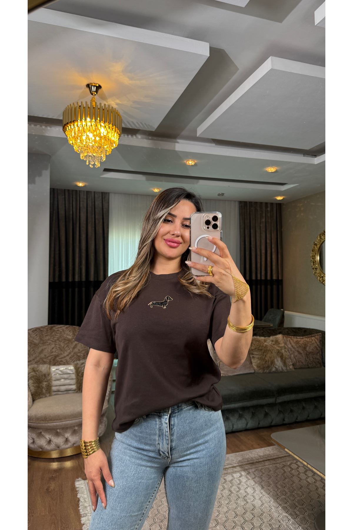 club tişört-acıkahve