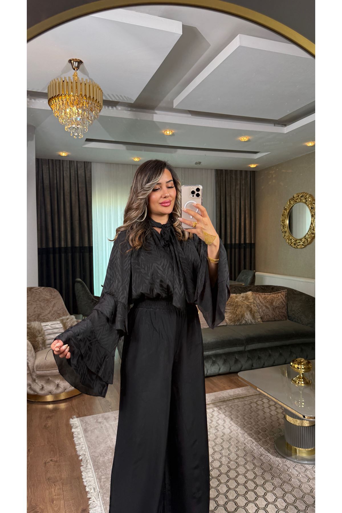 msperry fırfırlı bluz-siyah