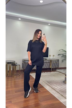 fitilli takım- siyah