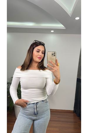 kaşkorse bluz- beyaz