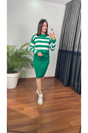 ÇİZGİLİ İKİLİ TAKIM-YEŞİL