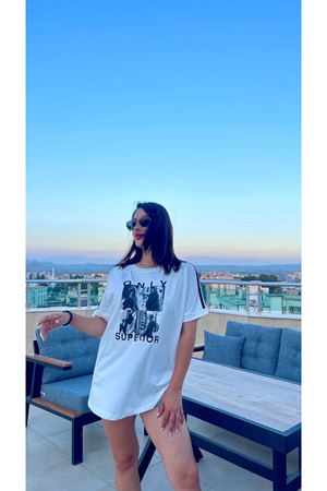 BASKILI TSHIRT- BEYAZ