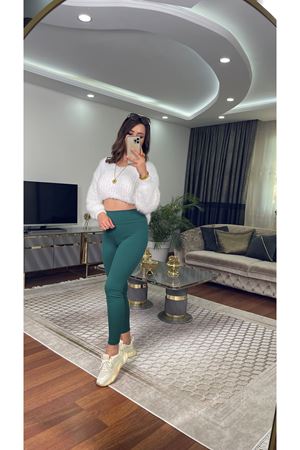 ŞARDONLU FİTİLLİ TAYT-YEŞİL