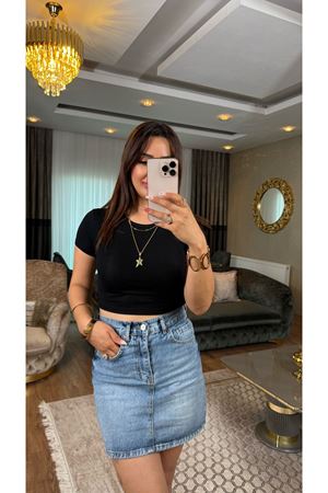 dilvin modal crop-siyah