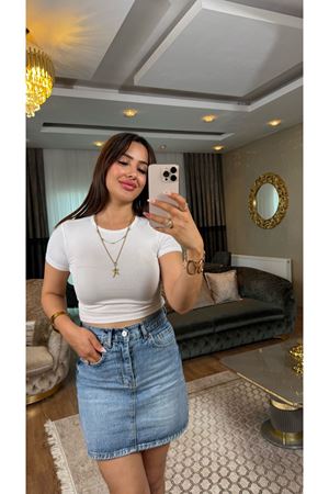 dilvin modal crop-beyaz