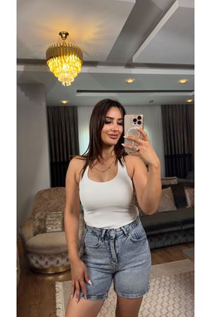 dilvin boyundan geçmeli crop-ekru