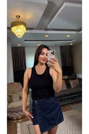 dilvin kalın askılı bluz-siyah