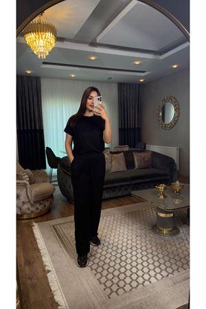 taşlı takım-siyah