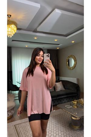 salaş basic tişört-pembe