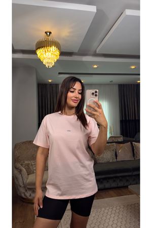 Alo basic tişört- Pudra
