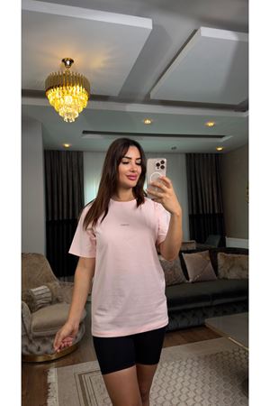 Oysho basic tişört- Pudra