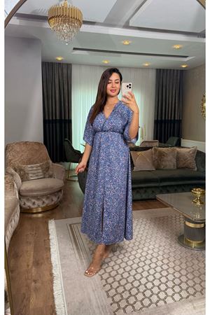 desenli midi boy viskon elbise-çıtırmavi