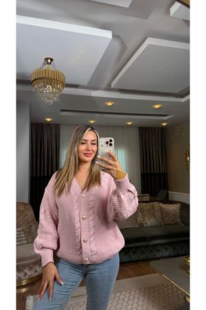 Balon Kol Hırka Pembe