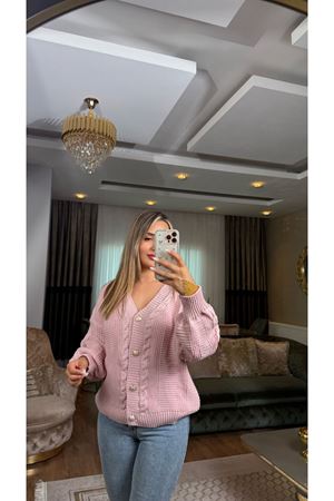 Balon Kol Hırka Pembe