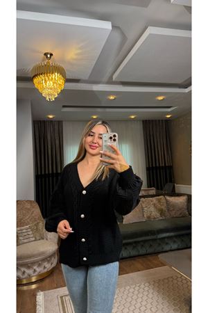 Balon Kol Hırka Siyah