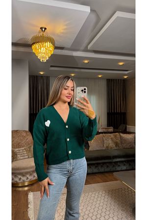 Nakışlı Crop Hırka Nefti