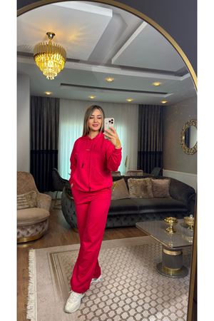 2 İplik Baskılı Eşofman Takımı Fuşya