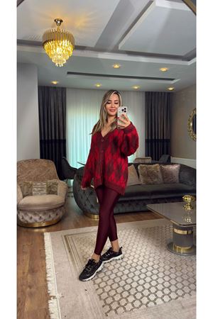 dilvin parlak tayt-bordo