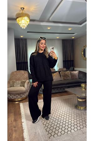 salaş triko takım-siyah