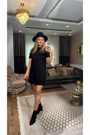 dilvin triko elbise-siyah