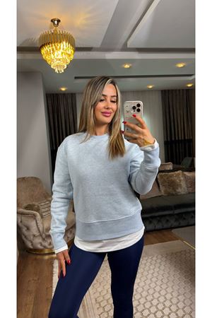 şardonlu salaş sweat-mavi