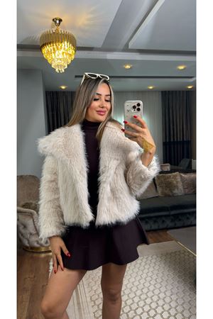 yakalı premium kürk-taş