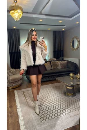 yakalı premium kürk-taş