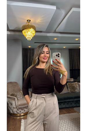 karol fitilli bluz-acıkahve