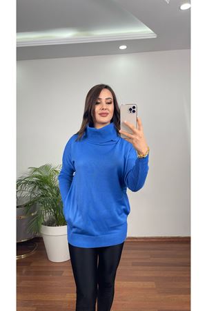 DEGAJE YAKA CEPLİ TRİKO-İNDİGO 