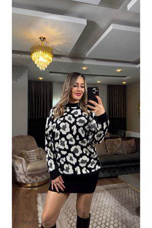 desenli leopar kazak-siyah