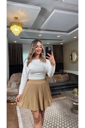 premium yarasa kol oysho bluz-ekru