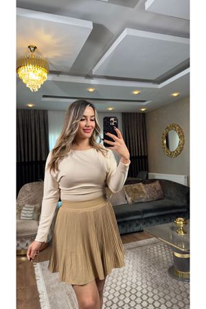 premium yarasa kol oysho bluz-bej