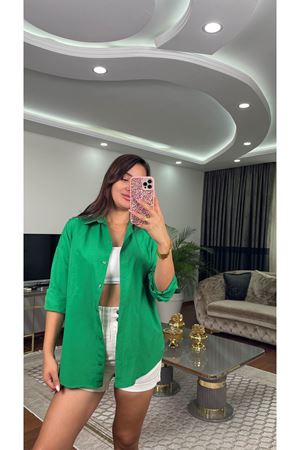 terikoton gömlek-yeşil