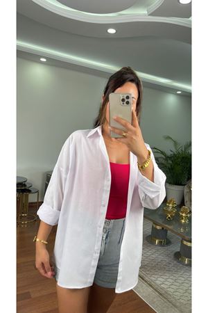 terikoton gömlek- beyaz