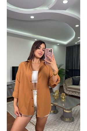 terikoton gömlek-camel