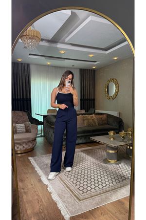  bol paça kumaş pantolon-lacivert