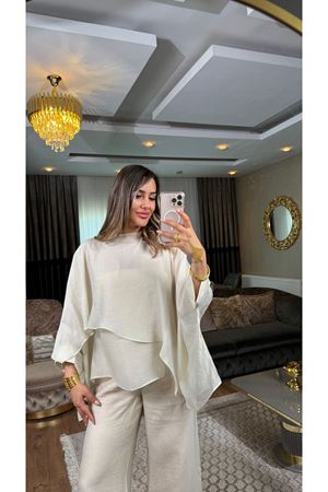 msperry uçuşan pelerin bluz-taş