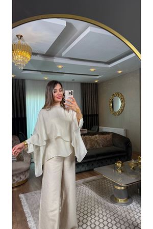 msperry uçuşan pelerin bluz-taş